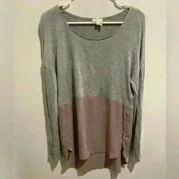 Anthropologie Meadow‎ Rue High-Low Mixed Media Top - Picture 1 of 6
